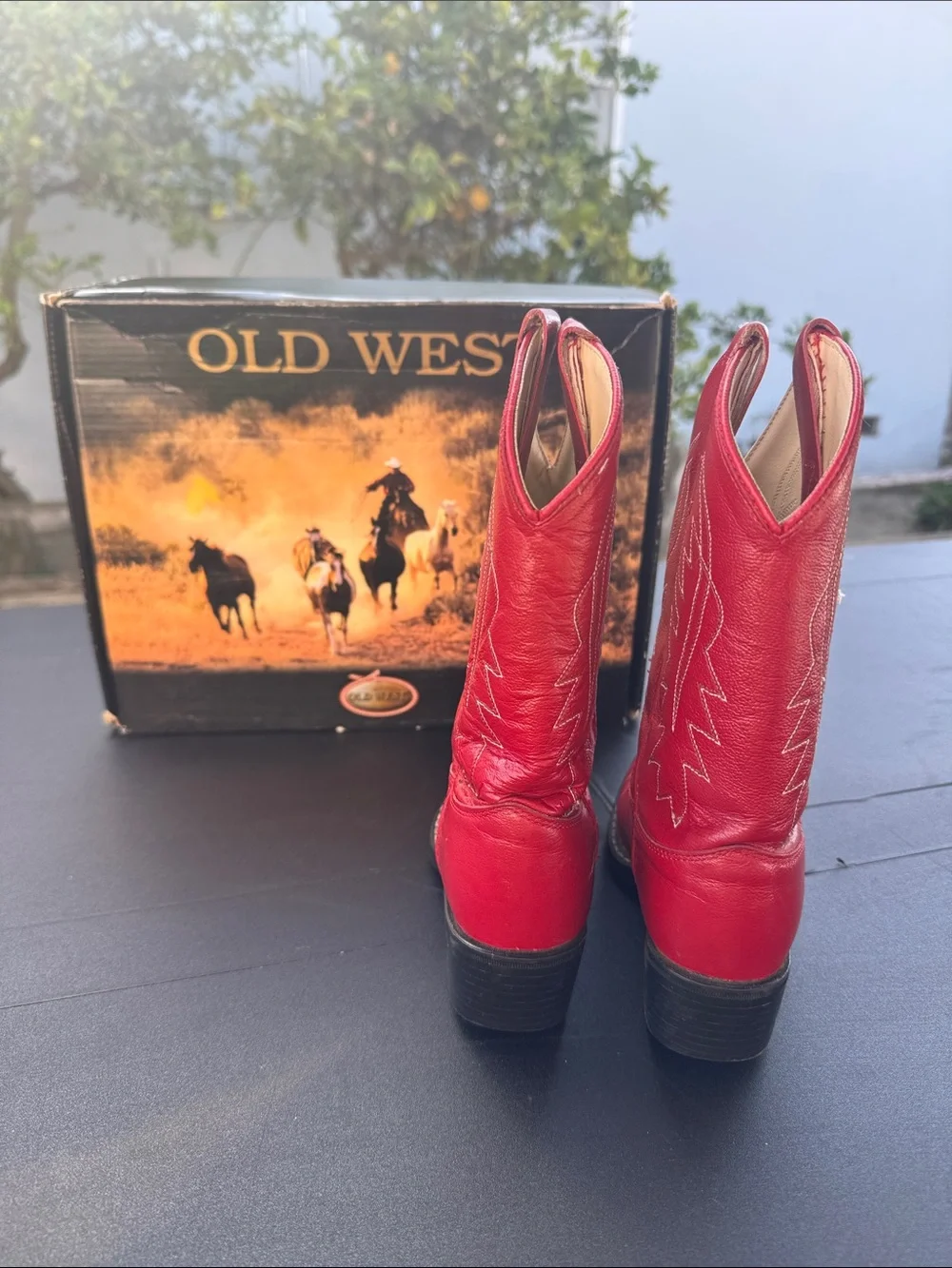 Old West Kids Red Western Cowboy Boots